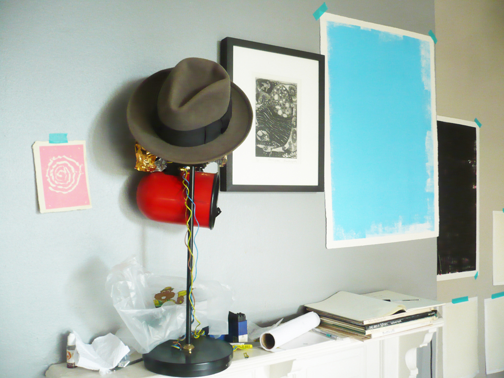 Click the image for a view of: Studio photograph showing work in progress